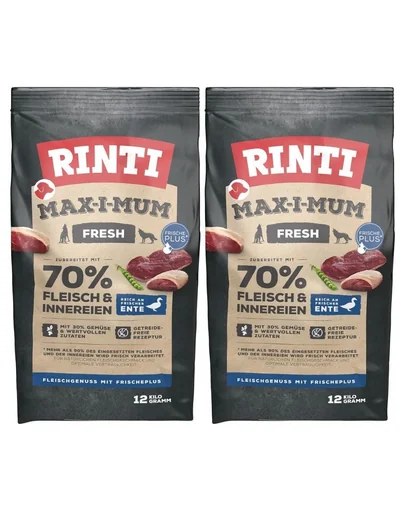 RINTI MAX-I-MUM Duck hrana caini adulti, cu rata 2 x 12 kg