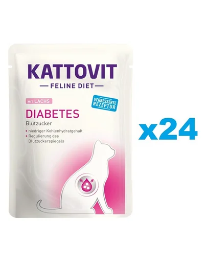 KATTOVIT Feline Diet Diabetes hrana umeda dietetica pentru pisici cu diabet  24 x 85 g