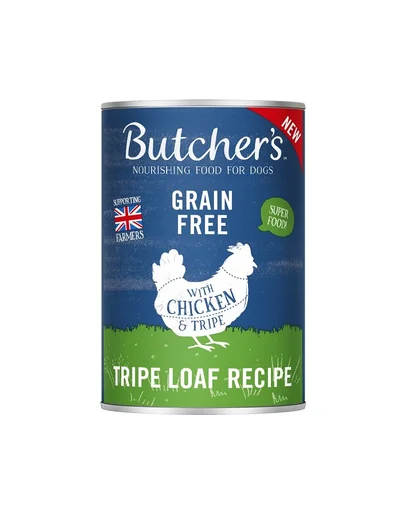 BUTCHER'S Original Tripe hrana umeda caini, pui cu rumen de vita, pate 400g