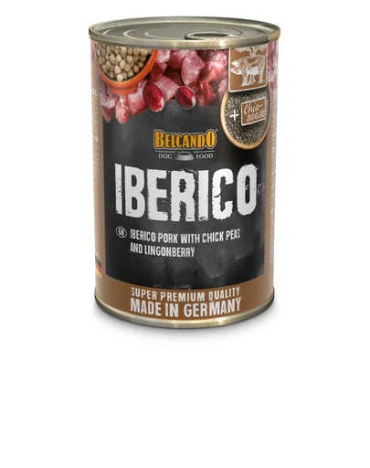 BELCANDO Super Premium hrana umeda pentru caini, porc iberic cu naut si merisoare de munte, 400 g