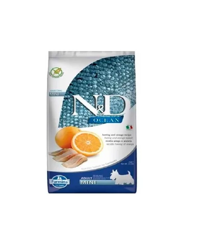 FARMINA N&amp;D OCEAN DOG HERRING &amp; ORANGE ADULT MINI 7 kg