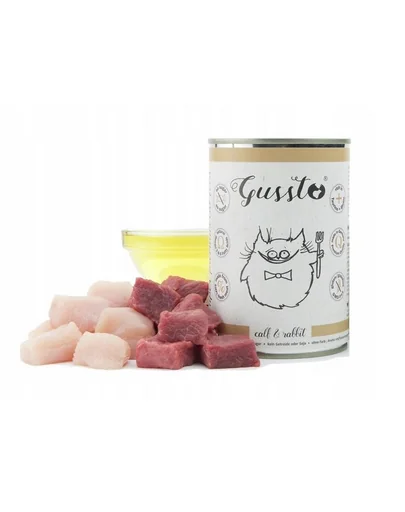 GUSSTO Cat Fresh Calf&Rabbit hrana umeda pisica 12x400 g vitel si iepure