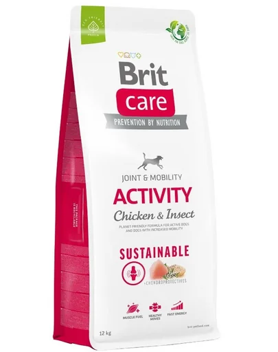 BRIT Care Dog Sustainable Activity Chicken &amp; Insect Hrana uscata caini, cu pui si insecte 12 kg