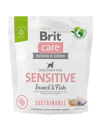 BRIT Care Sustainable Sensitive Insect & Fish hrana cu peste si insecte pentru caini adulti 1 kg