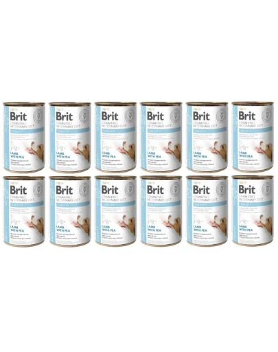BRIT Veterinary Diet Obesity Lamb&amp;Pea pentru caini obezi 12x400 g hrana dietetica