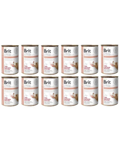 BRIT Veterinary Diet Renal Tuna&amp;Salmon&amp;Pea hrana dietetica pentru caini 12x400 g