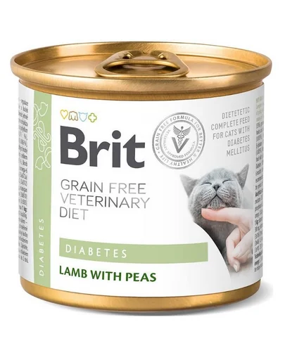 BRIT Veterinary Diet Diabetes Lamb&Pea hrana pisici cu diabet 12x200 g