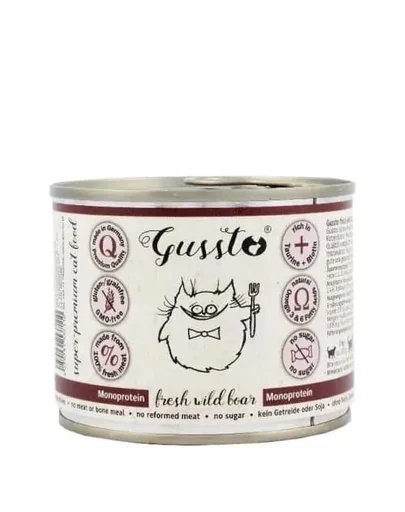 GUSSTO Cat Fresh Wild Boar set hrana pisici 6x200 g carne de vanat