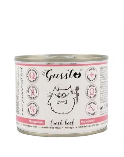 GUSSTO Cat Fresh Beef conserva cu vita pentru pisici 6x200 g