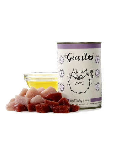 GUSSTO Cat Fresh Turkey & Duck hrana umeda cu rata, pisici 6x400 g
