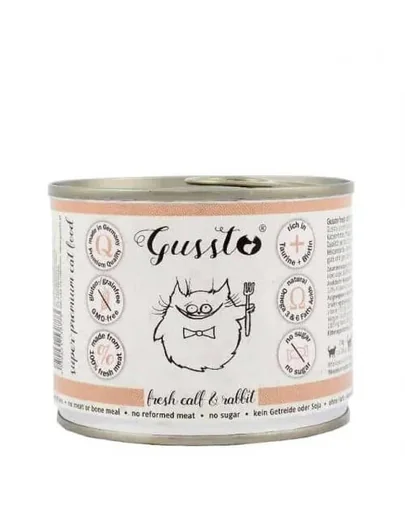 GUSSTO Cat Fresh Calf &amp; Rabbit hrana superpremium pisici 12x200 g iepure si vitel