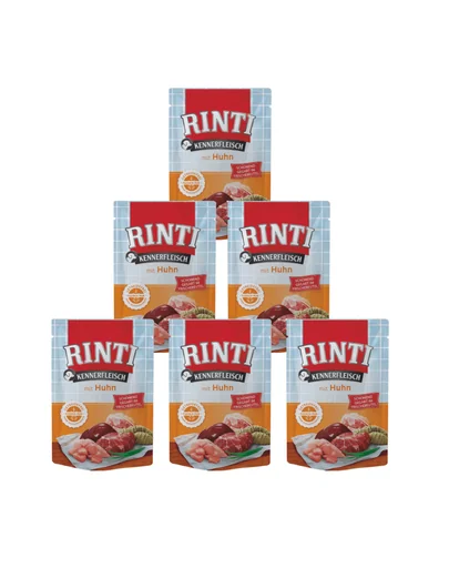 RINTI Kennerfleisch Chicken plic hrana caini 400 g 5+1 GRATIS cu pui