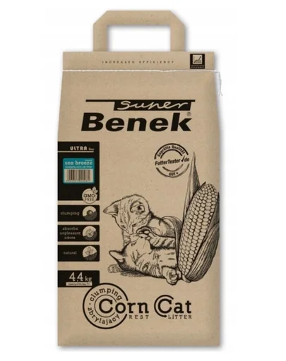 BENEK Super Corn Cat Ultra Asternut din porumb pentru litiera, briza marii 7 l