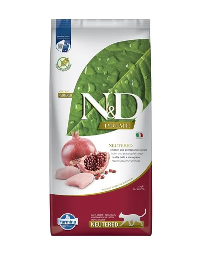 FARMINA N&D Prime Chicken & Pomegranate Cat Nautered Hrana uscata pisici sterilizate, cu pui si rodie 10 kg