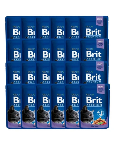 BRIT Premium Cat Adult Cod Fish cod in sos plic hrana pentru pisici 24x100g