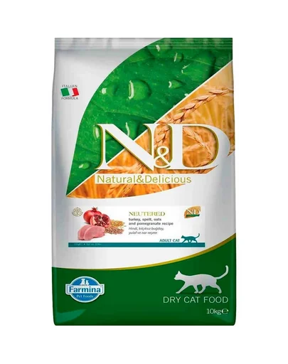 FARMINA N&D Ancestral Adult Cat Neutered 10 kg Hrana pisici sterilizate, curcan, spelta, ovaz si rodie