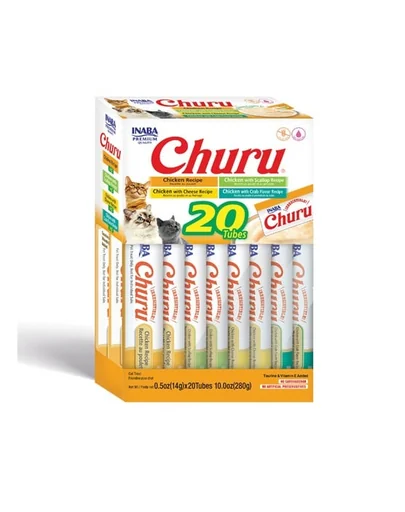 INABA Churu Varieties Chicken Recipe 20x14g Recompense crema pentru pisica, cu pui