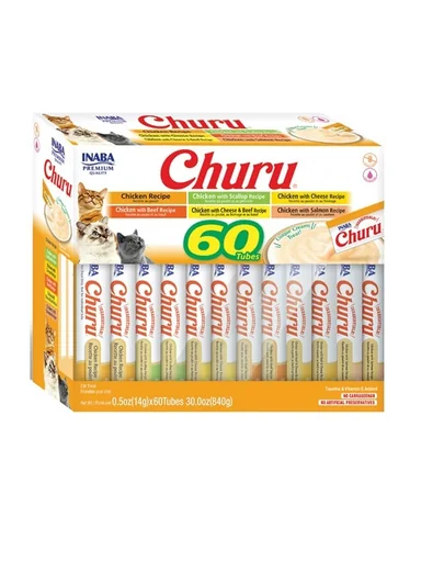 INABA Churu Varieties Chicken Recipe 60x14g Recompense crema pentru pisica, cu pui