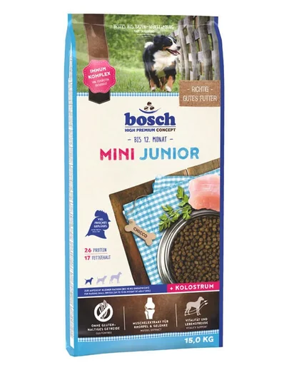BOSCH Mini Junior Hrana uscata caini junior de talie mica, cu pasare 15 kg