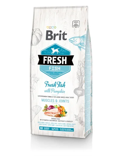 BRIT Fresh Adult Large Muscles&amp;Joints 12 kg hrana uscata caini adulti talie mare, peste si dovleac