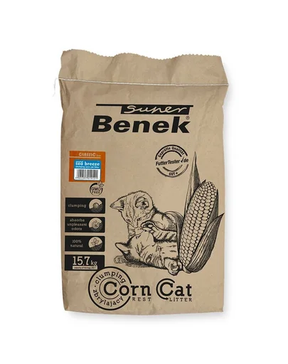 BENEK Super Corn Cat Asternut din porumb pentru litiera, briza marii 25 L