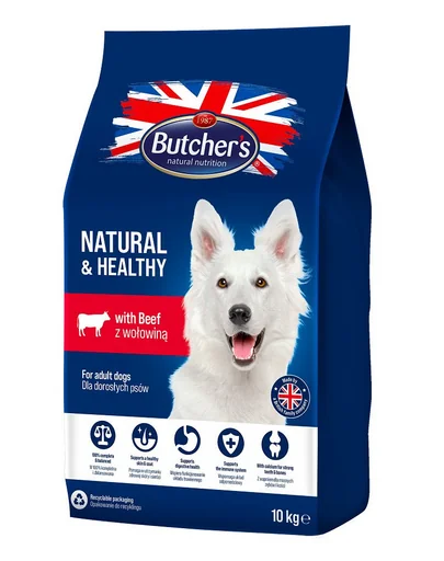 BUTCHER'S Natural&amp;Healthy sac hrana uscata pentru caini adulti, cu vita 10 kg