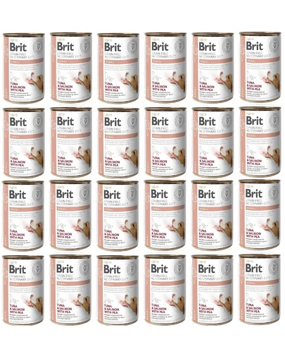 BRIT Veterinary Diet Renal Tuna&amp;Salmon&amp;Pea afectiuni renale 24x400 g hrana dietetica pentru caini
