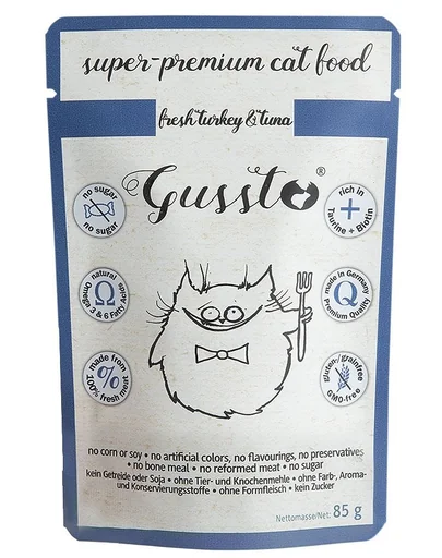GUSSTO Cat Fresh Turkey&amp;Tuna ton si curcan, hrana pisici 24x85 g