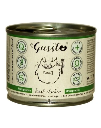 GUSSTO Cat Fresh Chicken pui proaspat, hrana pisici 6x200 g