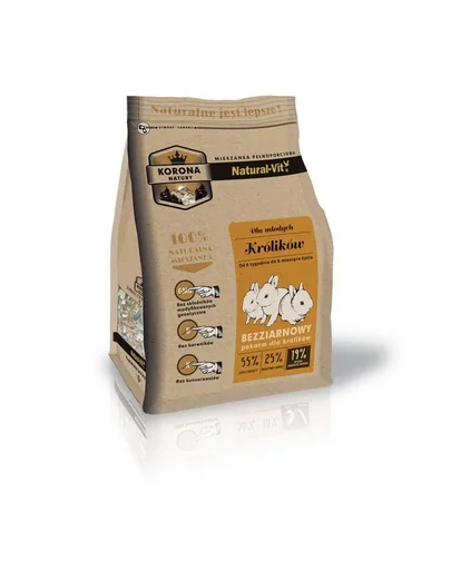 NATURAL-VIT Korona Natury Hrana completa pentru iepuri tineri 750 g