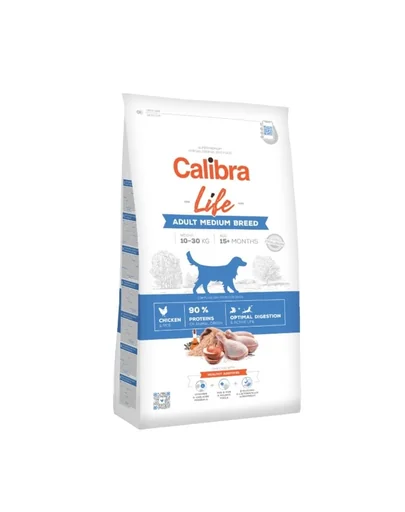 CALIBRA Dog Life Adult Medium Breed Chicken hrana uscata superpremium pentru caini adulti de talie medie 12 kg