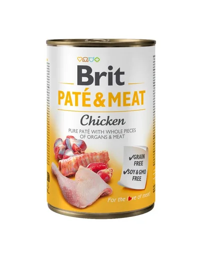 BRIT Pate&amp;Meat Chicken 400 g hrană umedă câini, pateu cu pui