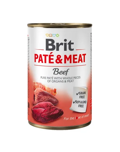 BRIT Pate&amp;Meat Beef 400 g hrană umedă câini, pateu cu vită