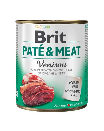 BRIT Pate&amp;Meat venison 800 g Conserva pentru caine, cu vanat