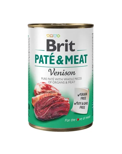 BRIT Pate&amp;Meat venison 400 g Hrana umeda caini adulti, cu vanat
