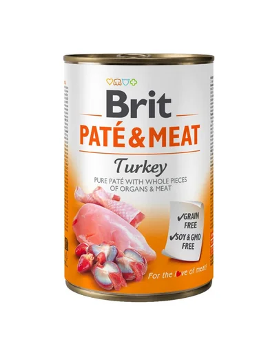 BRIT Pate&amp;Meat turkey 400 g Hrana pentru caini adulti, cu curcan