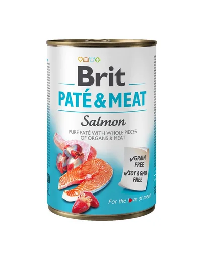 BRIT Pate&amp;Meat salmon 400 g Conserva hrana umeda caini, cu somon