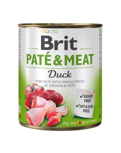 BRIT Pate&amp;Meat Duck 800 g hrană câini, pateu cu rață