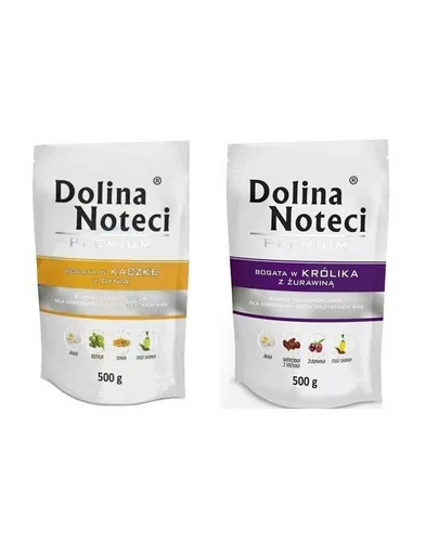 DOLINA NOTECI Premium hrana umeda caini adulti SET rata cu dovleac si iepure cu merisoare 500 g x 10 buc.