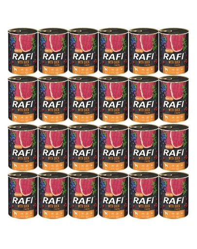 DOLINA NOTECI RAFI Conserve mancare umeda pentru caini, cu rata 24x400 g