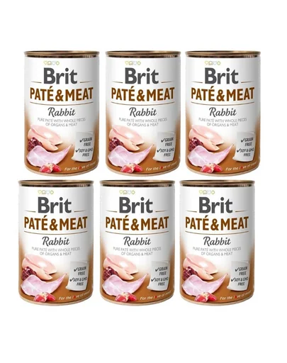 BRIT Pate&amp;Meat rabbit 6x400 g pate cu iepure pentru caini
