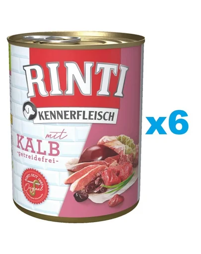 RINTI Kennerfleisch Veal carne de vitel 6x800 g hrana caine