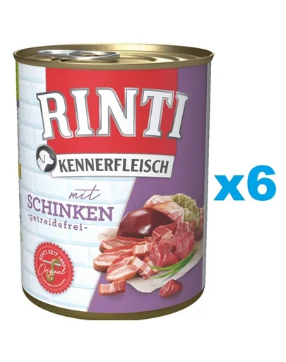 RINTI Kennerfleisch Ham cu sunca 6x400 g conserve pentru caini