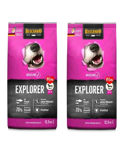 BELCANDO Baseline Explorer 2 x 12,5 kg hrana caini adulti talie mica, medie