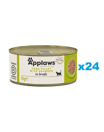 APPLAWS Cat Adult Tuna with Seaweed in Broth ton cu alge in sos 24x70 g pisici