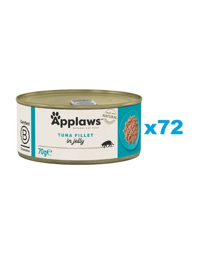 APPLAWS Cat Adult Tuna Fillet in Jelly Set conserve pisica, cu ton in aspic 72x70g