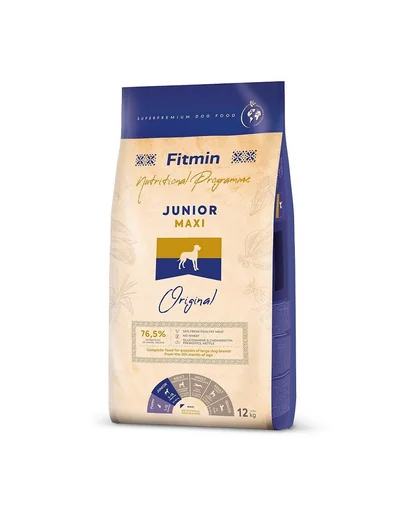 FITMIN Dog Maxi Junior 12 kg hrana ultra-premium catei si caini tineri de rase mare si uriase