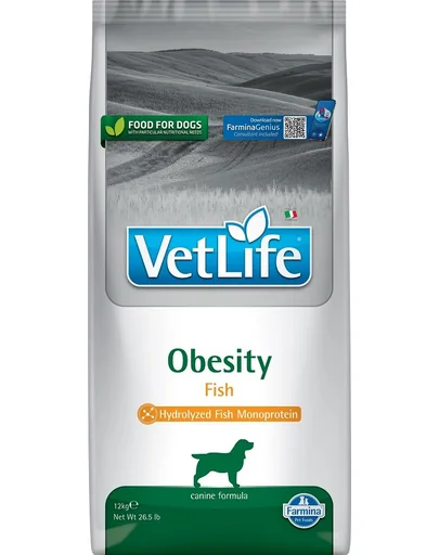 FARMINA Vet Life Obesity Fish Hrana dietetica pentru caini supraponderali, cu peste 12 kg
