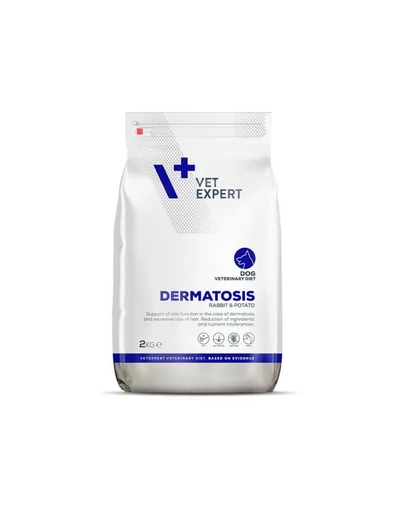 VET EXPERT Veterinary Diet Dog Dermatosis Rabbit&amp;Potato 2 kg hrana veterinara pentru caini
