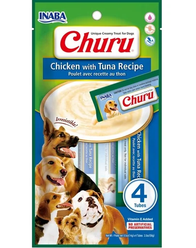 INABA Churu Chicken with tuna 4x14g recompense Churu caini, pui si ton